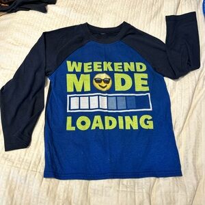 Wonder Nation Blue and Black Weekend Mode pajama set